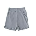 thumbnail image 2 of AUNVITO Shorts for Girls Children Solid Color Summer Pants Girl Loose Pockets Outerwear Slat Pants Shorts, 2 of 6