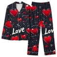 thumbnail image 7 of Jamicy Women Sleepwear Soft Relaxed Fit Pant Set Womens Pajama Sets Valentine'S Day Two-Piece Pajamas Sets Gradient Soft Long Sleeve Sleepwear Button-Down with Pocket, 7 of 7