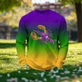 thumbnail image 4 of Ceisia Men's Mardi Gras Gradient Waffle-Knit Sweatshirt | Relaxed Spring/Summer Casual Top Gift, 4 of 8