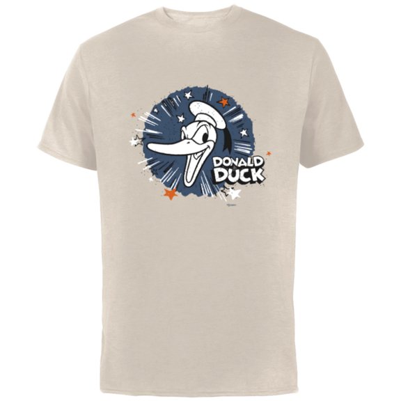 Disney 100 Donald Duck Quackin’ Mad Retro Vintage D100 - Short Sleeve Cotton T-Shirt for Adults - Customized-Natural