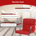 thumbnail image 3 of YRLLENSDAN Tall Bar Stools Set of 2 High Bar Chairs with Armrest Kitchen Bar Stools Swivel Adjustable Bar Stool Leather Island Chairs Set of 2 Counter Height Bar Stools with Back,Red, 3 of 7