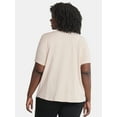 thumbnail image 4 of Terra & Sky Women's Plus Size V-Neck Tee with Short Sleeves, Sizes 0X-4X, 4 of 5