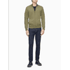 Calvin Klein Men's Cotton Blend Logo Full Zip Sweater , Olive , Medium
