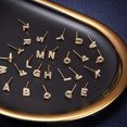 thumbnail image 4 of 1 par de pendientes con letras geométricas y diamantes de imitación, versátiles, joyas para mujer, 4 of 7