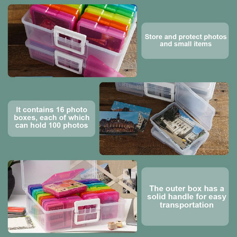  Novelinks Transparent 4 X 6 Photo Storage Cases - Craft  Cases Plastic Storage Container Box - 12 PACK