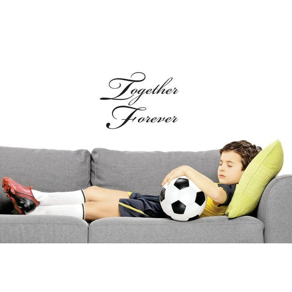 Custom Decals Together Forever Wall Art Size: 10 Inches x 20 Inches Color: Black