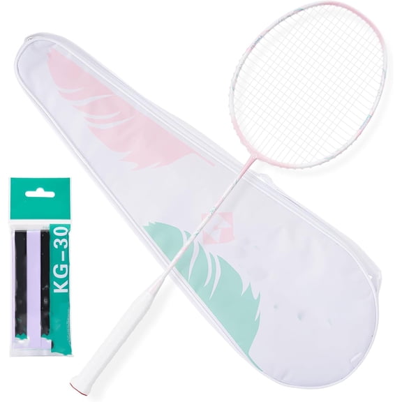 Professional Badminton Racket | Carbon Fiber Badminton Racket Set with Grip Tape & Cover Bag | Pro Badminton Racquet Lightweight for Players