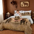 thumbnail image 4 of Erosebridal Farm Highland Cattle 7pcs Bedding Comforter Set,Bull Cattle Wildlife Farmhouse Cow Queen Bedding Sets For Adults,Reversible Light Gray, 4 of 7