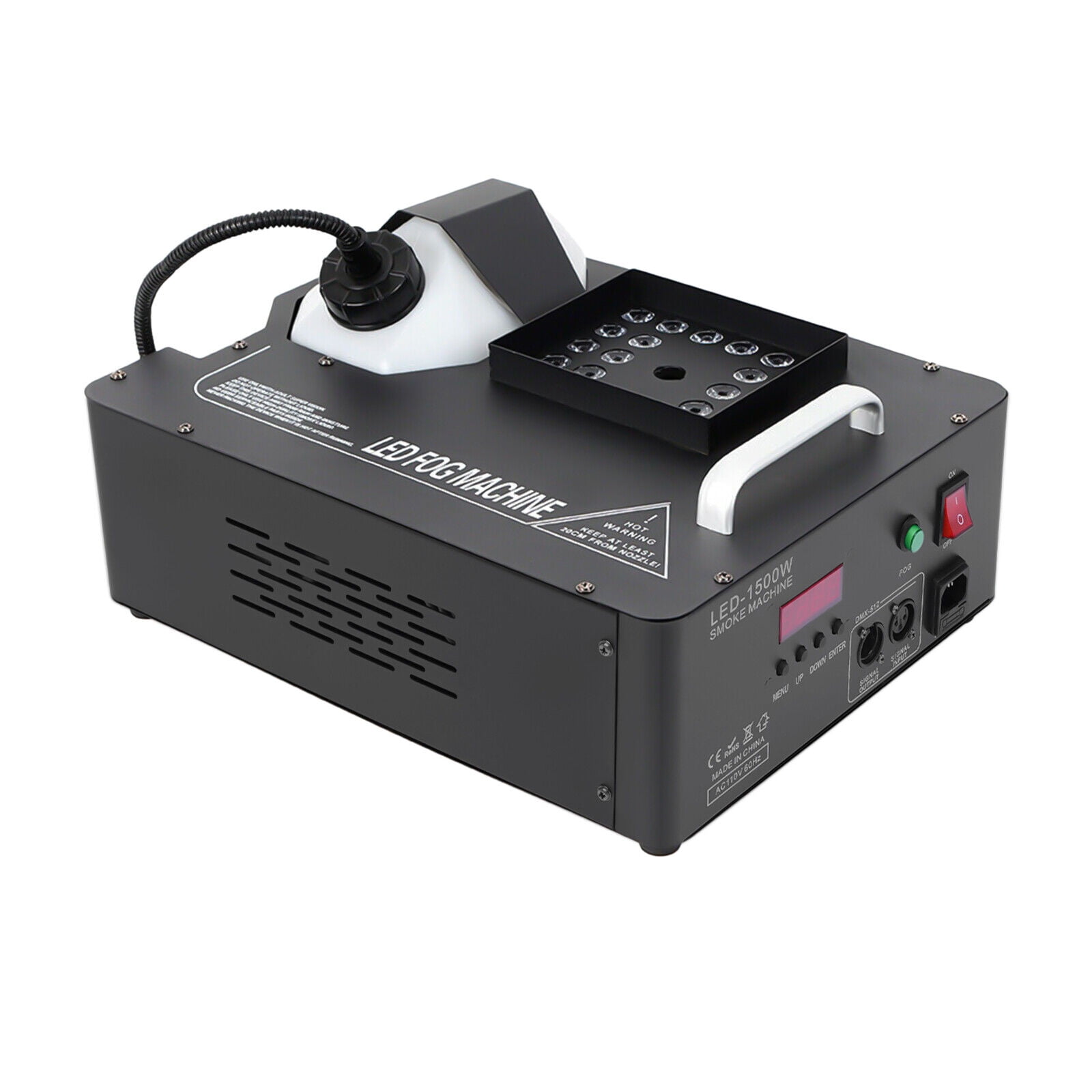 1500W RGB 3in1 24 LEDs DMX Vertical Spray Stage Light Fogger Smoke Fog Machine