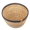 thumbnail image 3 of Handwoven Round Grass Basket with Black Rim – 10.25" Diameter x 6" Height, 3 of 4