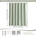 thumbnail image 4 of 84" Long Scalloped Shower Curtain Linen Textured with 12 Metal Hooks Cute Extra Long Heavy Duty Washable Waterproof Cloth Spring Shower Curtains with Black Border for Bathroom Hotel,Sage Green, 4 of 12