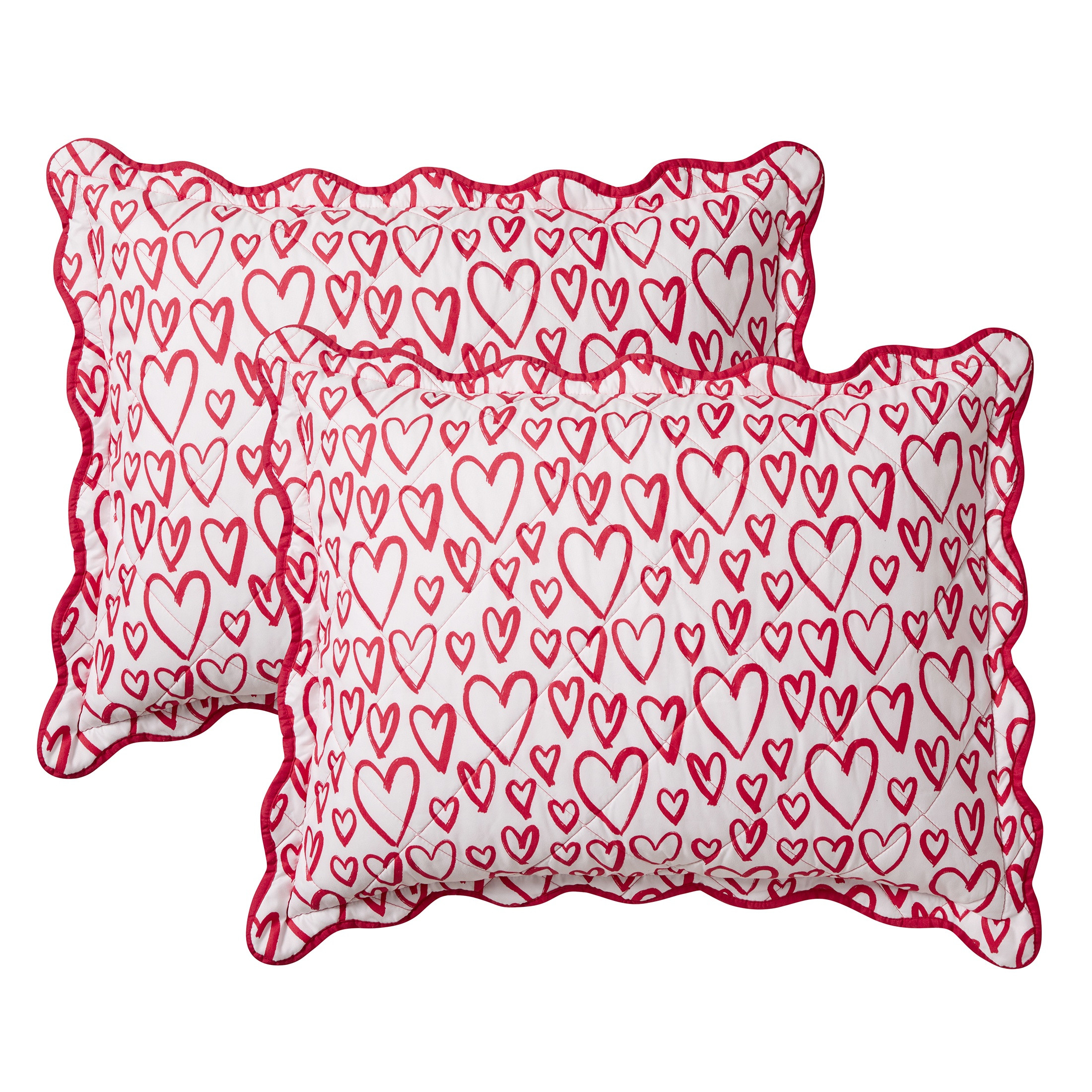 Hallmark Heart Strings 3-Piece Red/Multicolor Adult Quilt Set, King