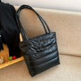 thumbnail image 3 of Bolso de hombro acolchado de invierno para mujer, bolso de mano de gran capacidad, bolso de mano (negro), 3 of 9