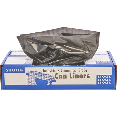 Stout Recycled Content Trash Bags 30 gal - 30" Width x 39" Length x 1.30 mil (33 Micron) Thickness - Brown - Plastic, Resin - 100/Carton - Home, Office, Industrial
