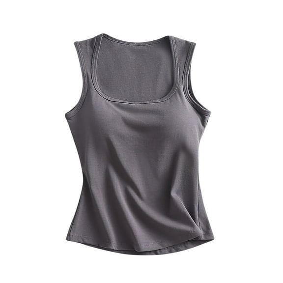 Akafmk Women's Sleeveless Tank Pajama Tops,Women's Cotton Sleepwear T-Shirt,Summer Solid Color with Chest Pad Suspender Beautiful Back Underwear Sleeveless and Pajamas.