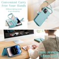 thumbnail image 5 of for iPhone 14 Pro Max Wallet Case, Phone Case for iPhone 14 Pro Max Case with Card Holder for Women Men, Durable Case for iPhone 14 Pro Max with Kickstand Strap Zipper, Blue, 5 of 13