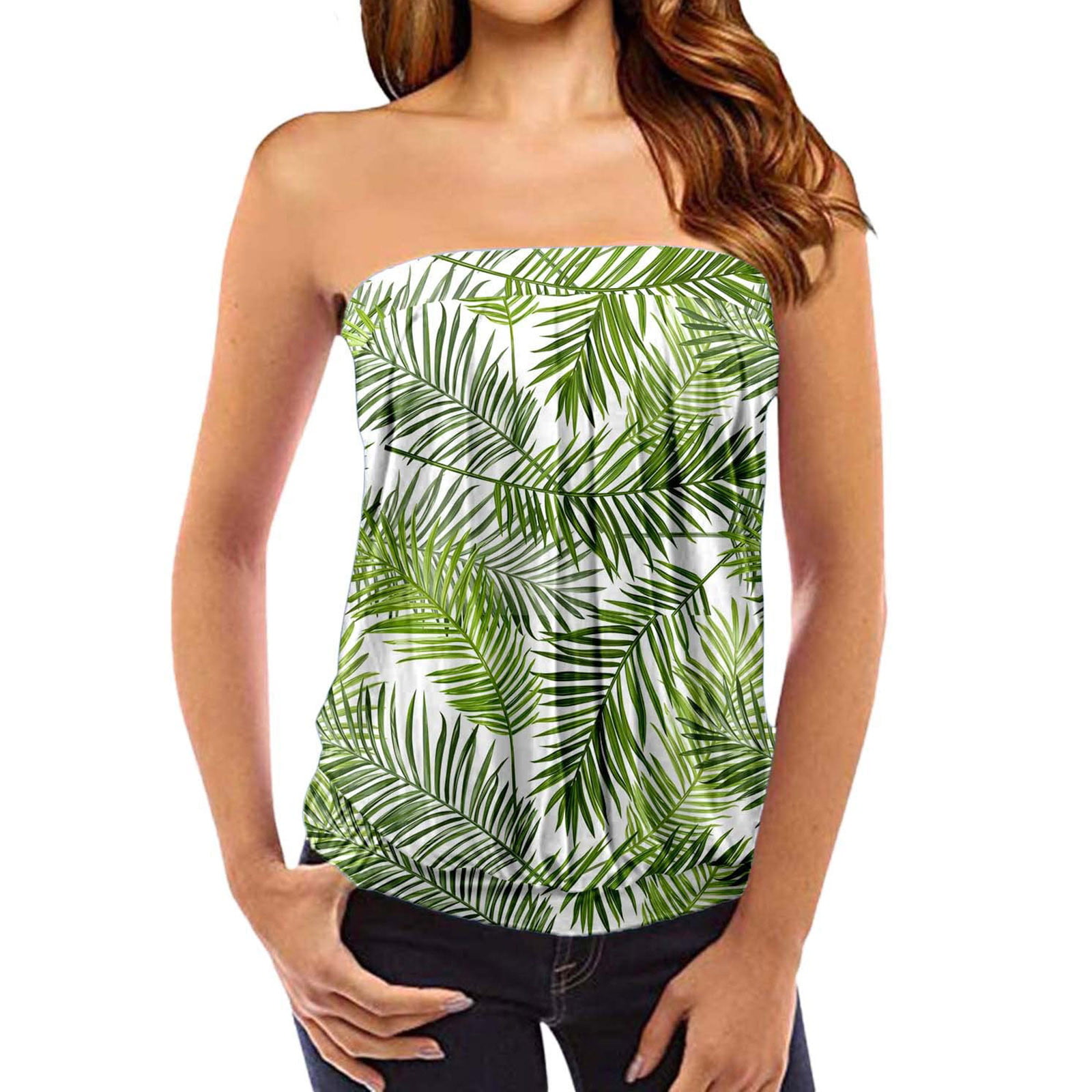 essens værktøj chokolade Summer Sexy Tops for Women Tropical Floral Print Shirts Sleeveless Tube Tops  Casual Holiday Party Shirts Womens Summer Tops and Blouses Trendy Blusas de  Verano para Mujer 2023 - Walmart.com