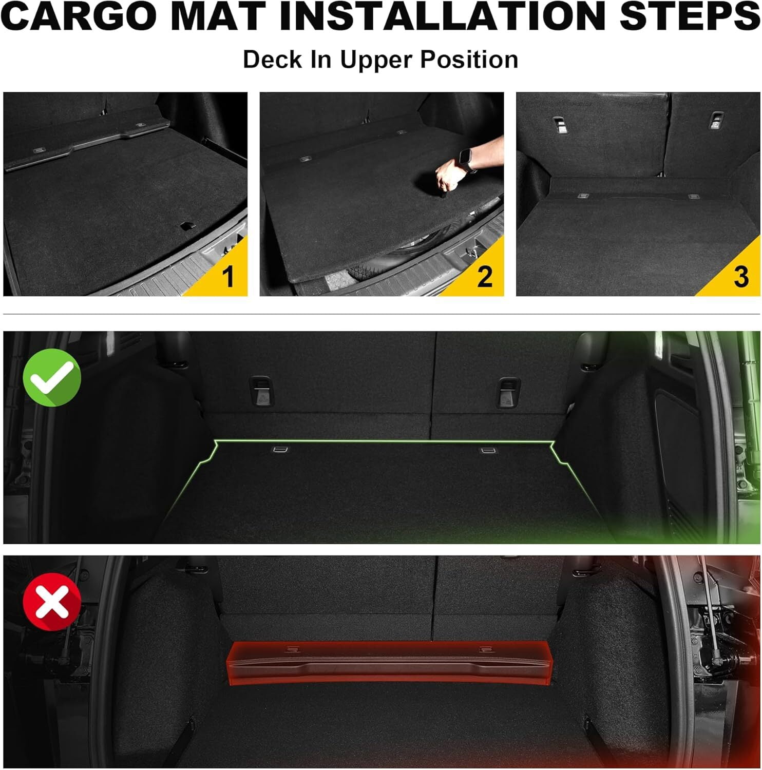 Fit for Honda CRV 2023-2026 All Models (Include Hybrid) All Weather TPE Floor Liners & Cargo Liner with Backrest Mats (Fit Upper Deck)