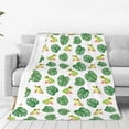 thumbnail image 4 of Salouo Frogs And Tropical Leaves Print Bed Blankets,Flannel Blanket Comfortable Air Conditioning Blanket Lightweight Blanket for Sofa Bed Travel & Couch -60"x50", 4 of 8