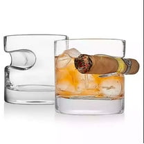Godinger Cigar Whiskey Glass - Old Fashioned Whiskey Glasses - Set of 2