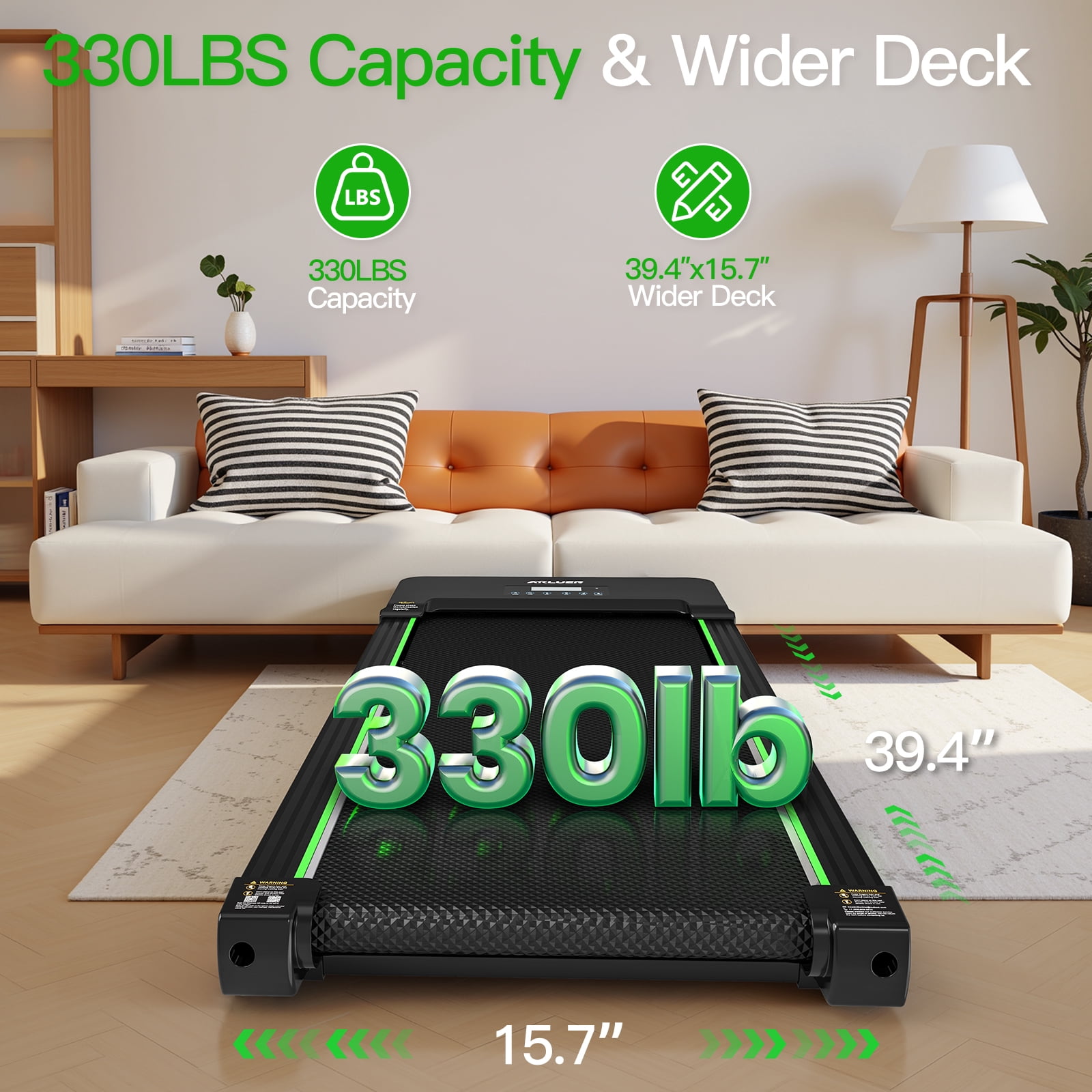 Akluer 2.5HP Walking Pad, with 12% Auto Incline Treadmills, Smart App Scenic Routes & Bluetooth Speaker for Home and Office