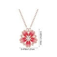thumbnail image 3 of LEHOZIHEQ Cherry Blossoms Necklace, Rose Rotating Cherry Flower Pendant Necklace, Cubic Zirconia Pink Cherry Blossom Jewelry Gift for Women, 3 of 8