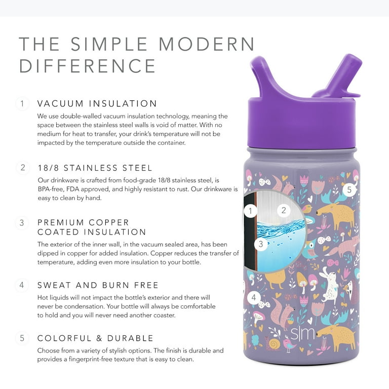 Simple Modern 14 oz. Disney Summit Kids Water Bottle Thermos with