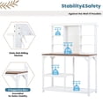 thumbnail image 5 of Potting Table, Wooden Potting Bench Farmhouse Garden Workstation with 6-Tier Shelves, Large Tabletop & Side Hook, Outdoor Work Bench for Backyard Courtyards, 47.2''Lx18.9''Wx64.6''H, White, 5 of 7