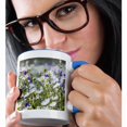 thumbnail image 2 of 3drose, Portugal, Evora. Field of White Daisies and Purple Sage., 15oz Two-tone Blue Mug, 2 of 6