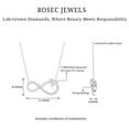 thumbnail image 6 of Rosec Jewels - Lab Diamond Infinity Necklace with Heart (5 mm, 1/2 Ct, EF-VS Grade)- Gift for Valentines Day, 18K White Gold, 6 of 7