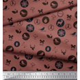 thumbnail image 3 of Soimoi Poly Georgette Fabric Reindeer,Bow & Bird Decor Fabric Printed Yard 52 Inch Wide, 3 of 3