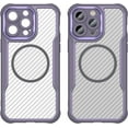 thumbnail image 3 of Case for iPhone 13 Pro Max,Full-Body Rugged Carbon Fibre Protective Clear Back Hybrid Magnetic with Wireless Charge Shockproof Protector Phone Case for iPhone 13 Pro Max,6.7 inch 2021 (Purple), 3 of 9