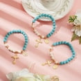 thumbnail image 3 of 12 Pcs Bracelet Turquoise Round Beaded Stretch Bracelet Beads Bracelet Oval Charm Bracelet for Women Faith Prayer Handmade Jewelry, 3 of 7