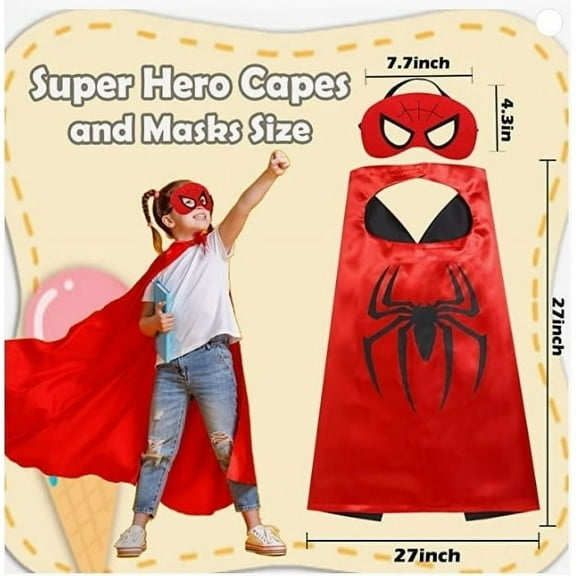 IB 6-Pack Superhero Reversle Cape and Mask Set