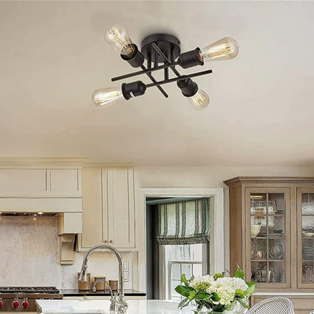 

MONIPA Retro Ceiling Light Metal Close to Ceiling Light Fixture Farmhouse Chandelier Light Fixture
