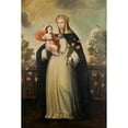thumbnail image 2 of Cusco School 13x18 Gold Ornate Wood Frame and Double Matted Museum Art Print Titled - Saint Rose of Lima with Child Jesus (ca. 1680 - Ca. 1700), 2 of 4