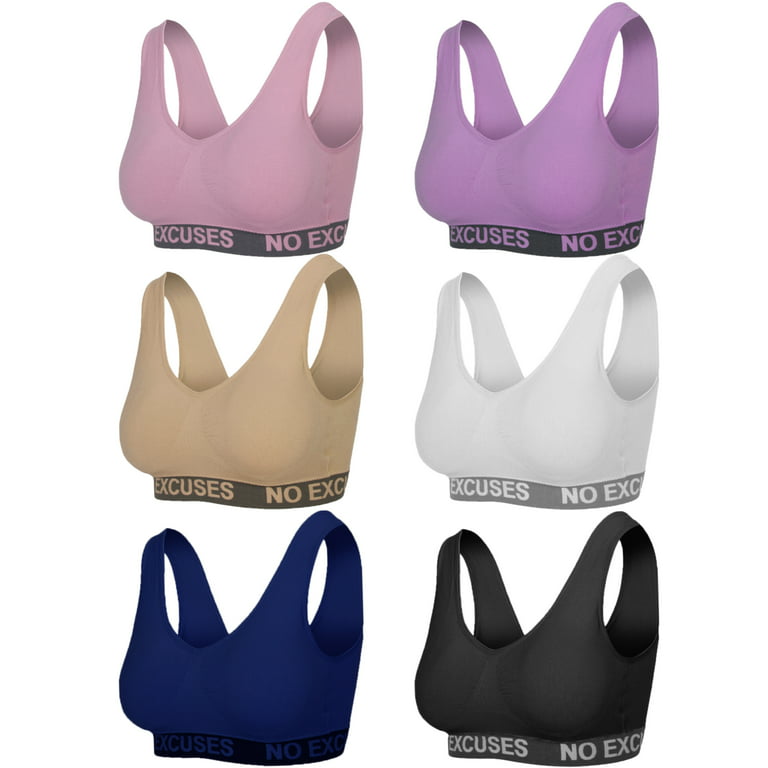 B2BODY Women's Sports Bras Yoga Lounge Wireless Bra Small to 2X Sizes Multi- Pack 