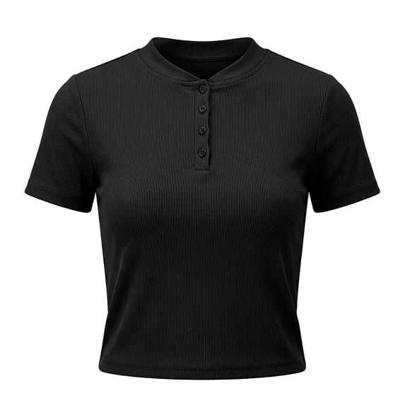 Playera Quarry para Dama, Aletilla Negro Talla EG