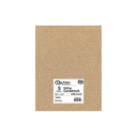 UPC: 0740512831203 | Paper Accents Glitter Cardstock 8.5 x 11  85lb Sand 5pc