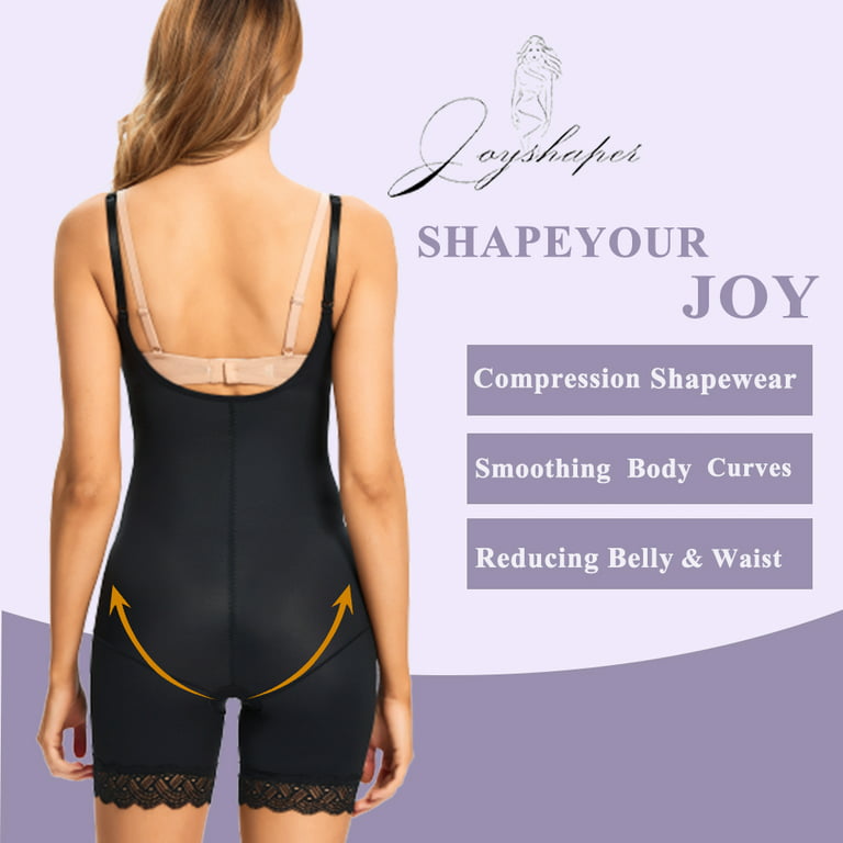 JOYSHAPER Tummy Control Lace Bodysuit for Women - Adjustable Straps, V  Neck, Backless Design, Full Body Shaper