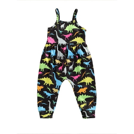 

Baby Boy Girl Romper Cartoon Print Sleeveless Jumpsuit Pants Summer One Piece