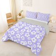 thumbnail image 2 of Homewish Kawaii Flowers Full Size Comforter Sets,Romantic Floral Print Bedding Comforter Set,Purple,Light Gray Reversible,3pcs,1 Comforter and 2 Pillowcases, 2 of 7