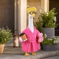 thumbnail image 4 of 23 Inch Large White Goose Clothing Decorative Bathrobe Style Lawn Goose Costume, Purple Bathrobe Outfit for 23 Inch Porch Goose Statue, Soft Comfortable Garden Yard Decor & Gift for Goose Collectors, 4 of 7