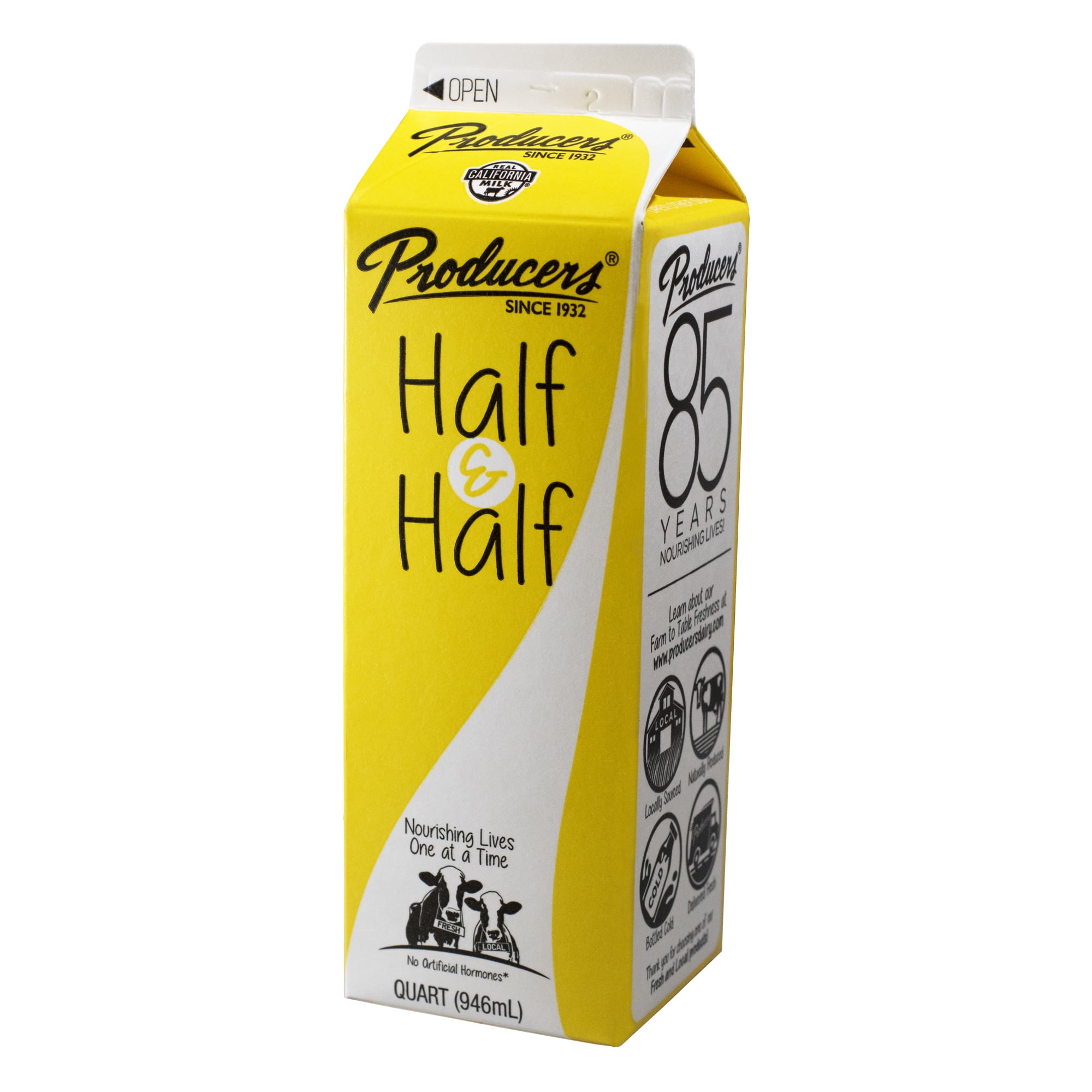 Producers Dairy Half Half 1 Quart Walmart Com Walmart Com