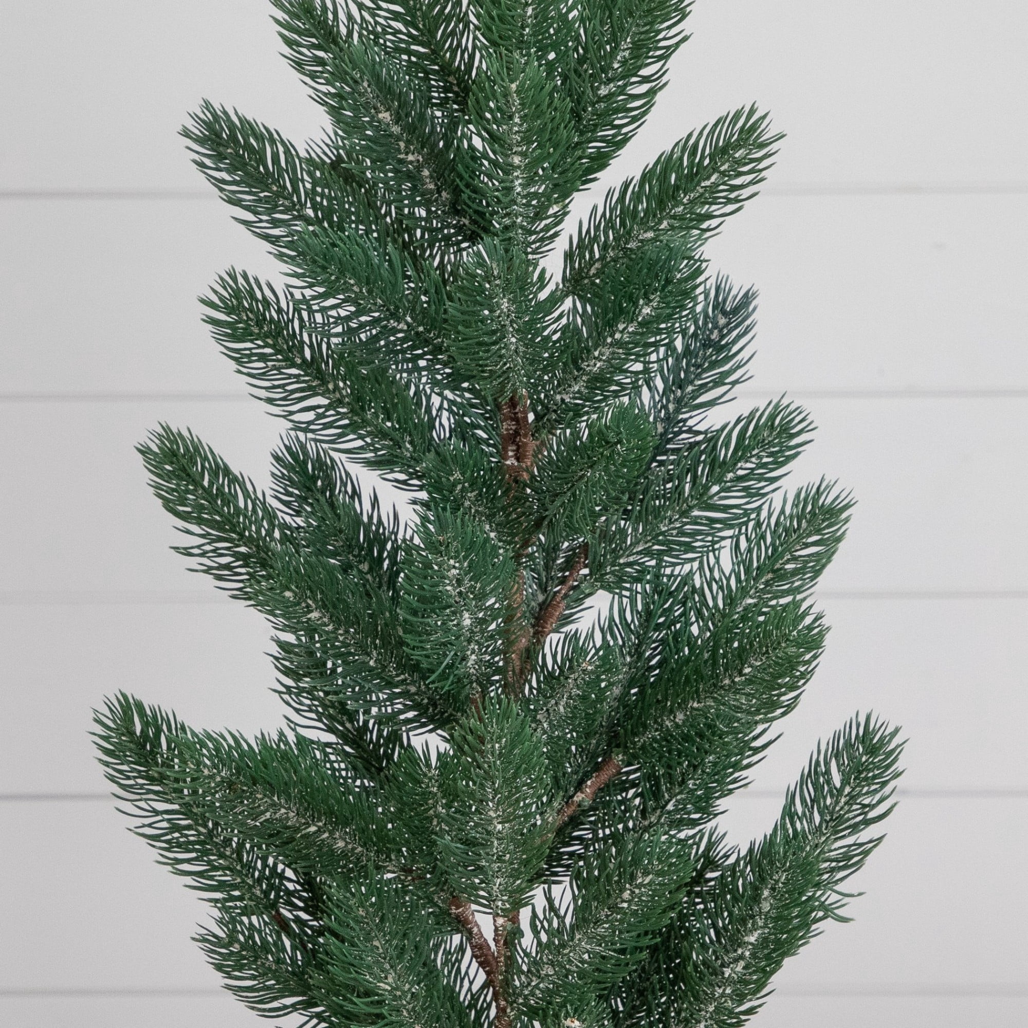 23in. Artificial Christmas Pine Tree in Decorative Wood Planter