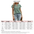 thumbnail image 6 of Women Short Ruffled Sleeves T Shirt V Neck Hollow Out Dots Loose Type Summer Casual Top Green XL, 6 of 6