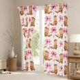 thumbnail image 3 of jejeloiu Pink Cute Bowknot Blackout Curtains Set of 2 (52x84 Each),Western Cowgirl Boots Window Curtains For Women, 3 of 6