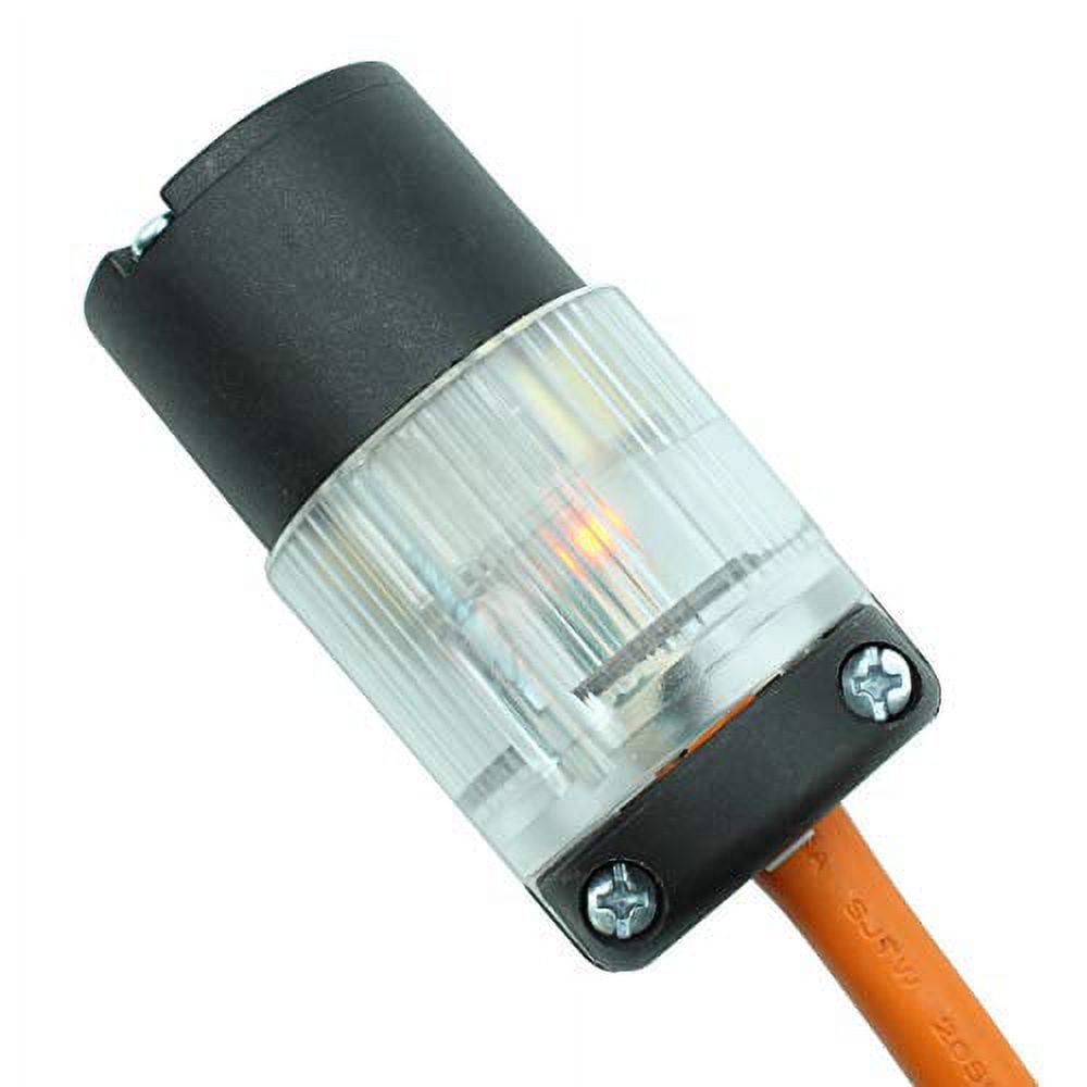 Journeyman-Pro 515CV-LIT Lighted 15 Amp 120-125 Volt, NEMA 5-15R, 2Pole 3Wire, Straight Blade, Female Plug Replacement Cord Connector Outlet, Commercial Grade PVC Power Indicating (BLACK LIT 10-PACK)