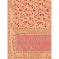 thumbnail image 3 of AlchemicLiving Women's Peach Woven Banarasi Heavy Kashmiri Silk Zari Dupatta with Thread Work Floral Chunni/Scarf for Girls Size: 1M x 2.5M, 3 of 3