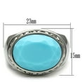 thumbnail image 2 of Luxe Jewelry Designs Women's Stainless Steel Solitaire Ring with Sea Blue Synthetic Glass Stone -, 2 of 4